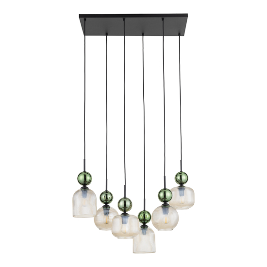 lampadario elegante per soggiorno sfere in vetro verde